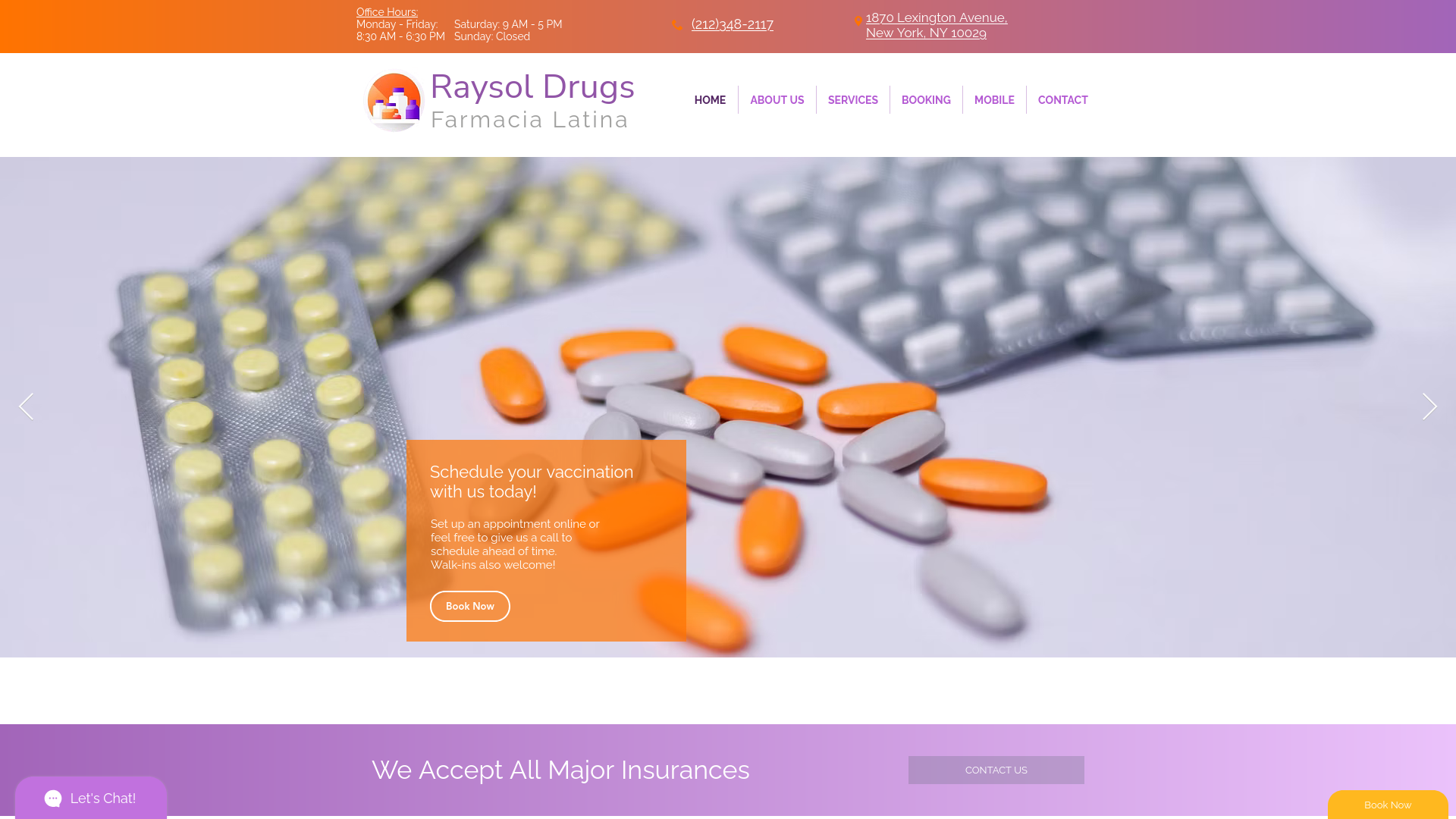 Screenshot of Raysol Drugs website